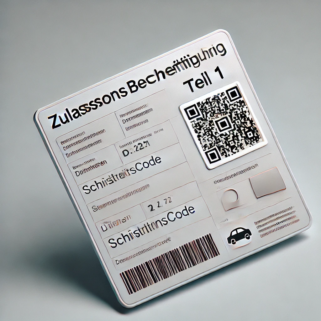 Zulassungsbescheinigung Teil 1