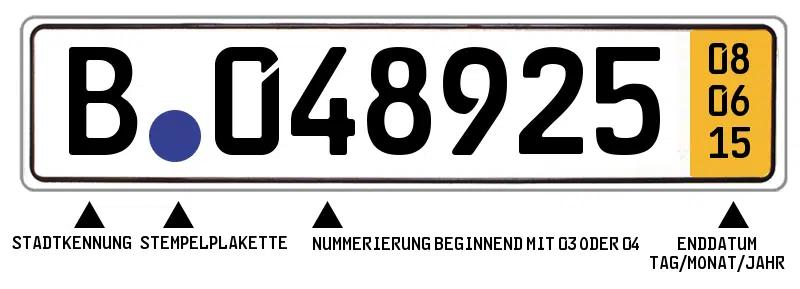 Kurzzeitkennzeichen online sofort
