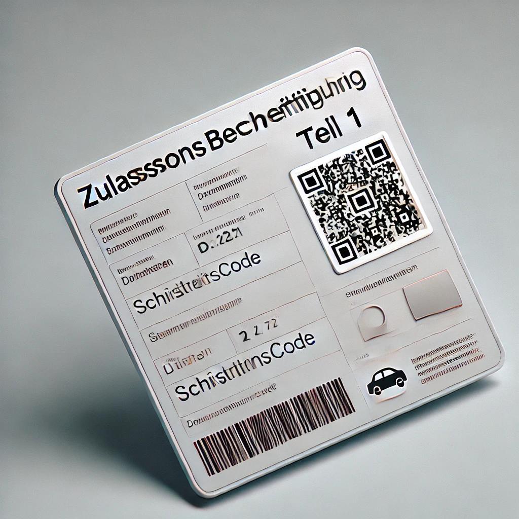 Zulassungsbescheinigung Teil 1
