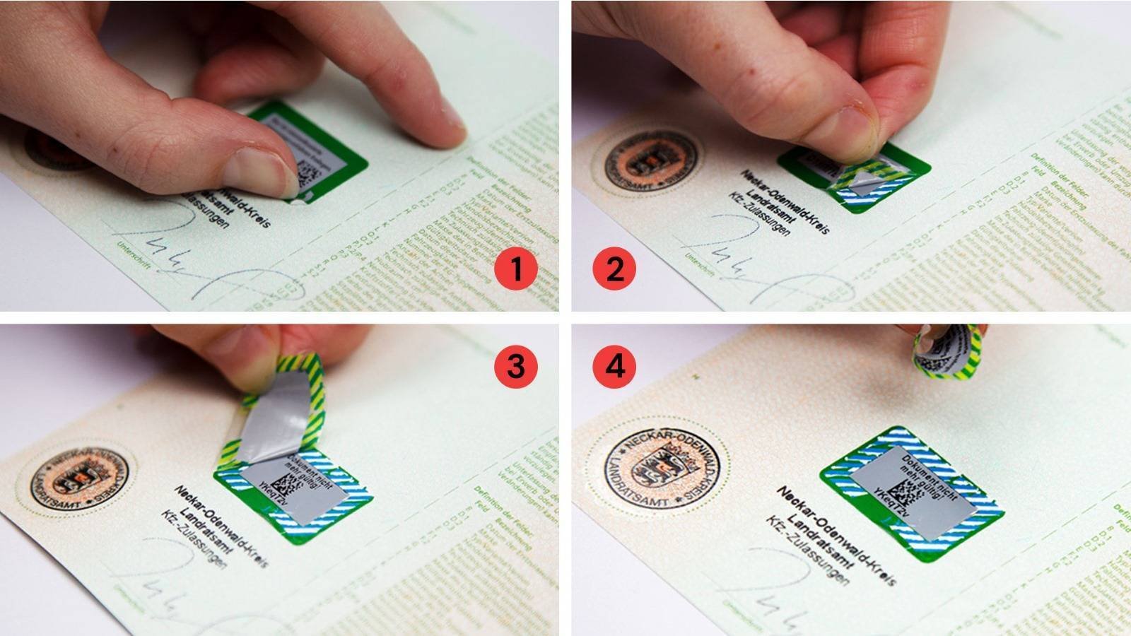 Entfernen der Schutzfolie für die Auto Online Abmelden