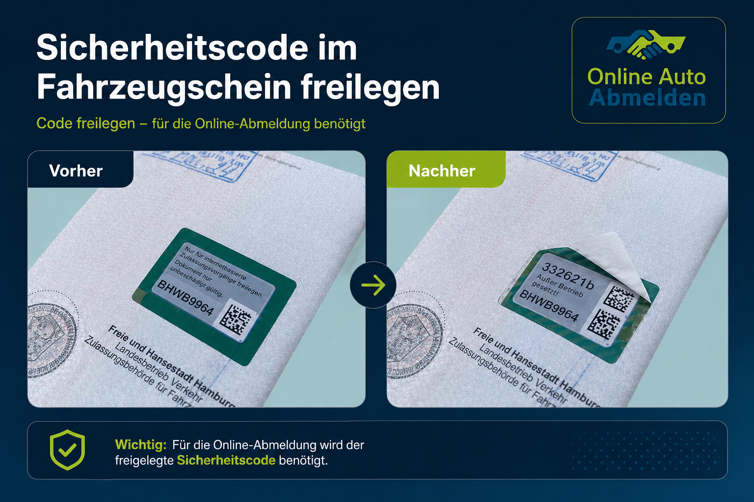 Sicherheitscode im Fahrzeugschein freilegen – abziehen oder freirubbeln?