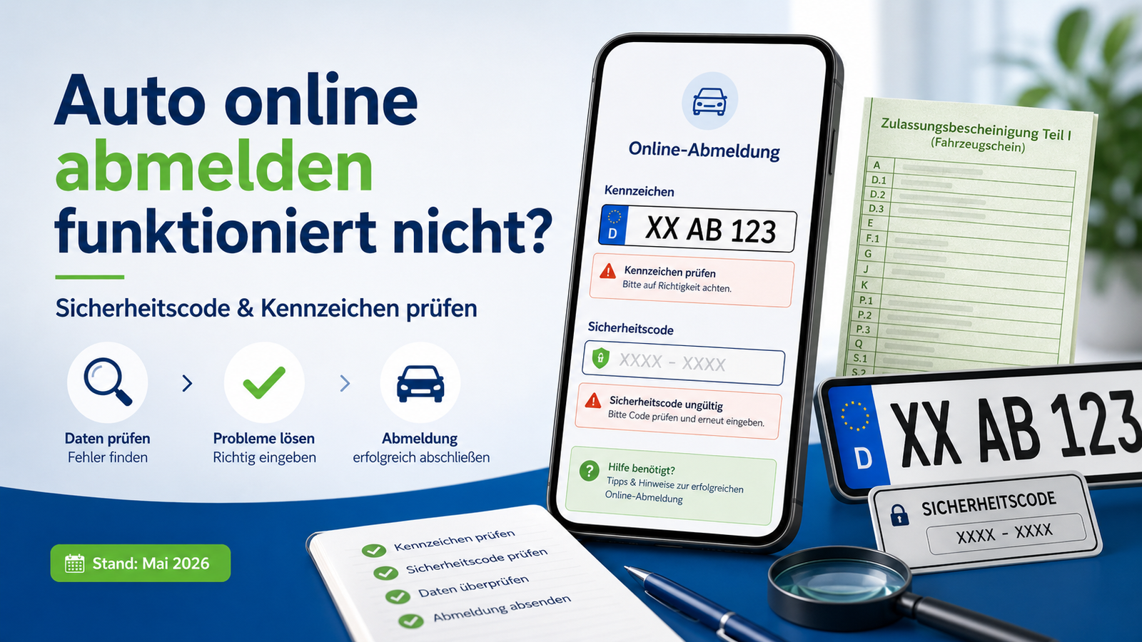 Auto online abmelden funktioniert nicht 2026