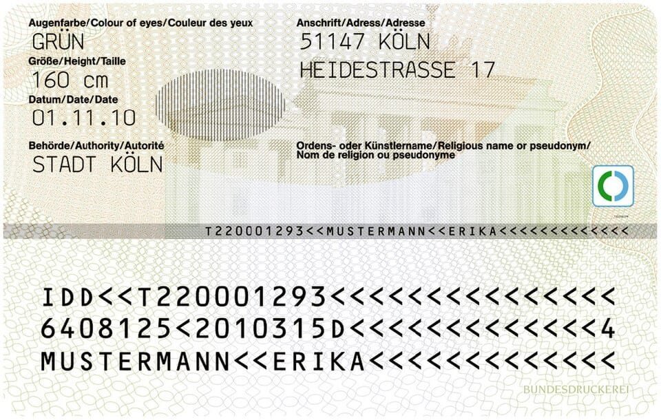 Personalausweis Muster