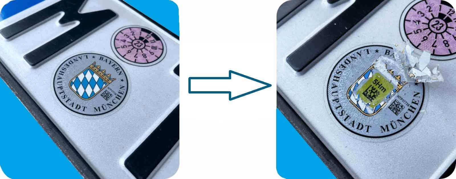 Sicherheitscode Kennzeichen freigelegt für KFZ Abmeldung Online