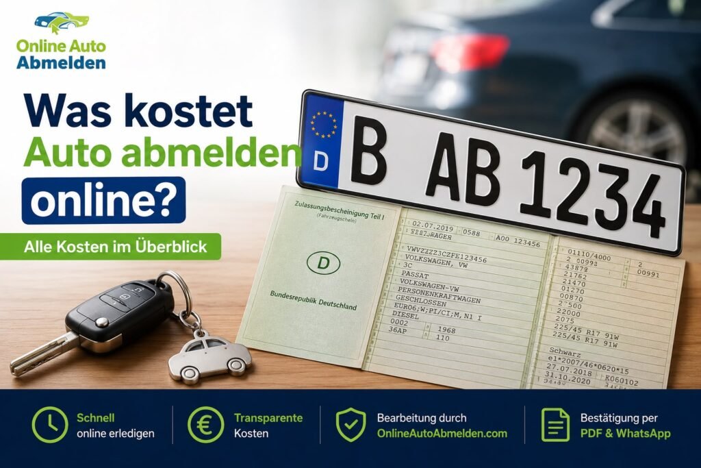 Was kostet Auto abmelden online? Alle Kosten im Überblick