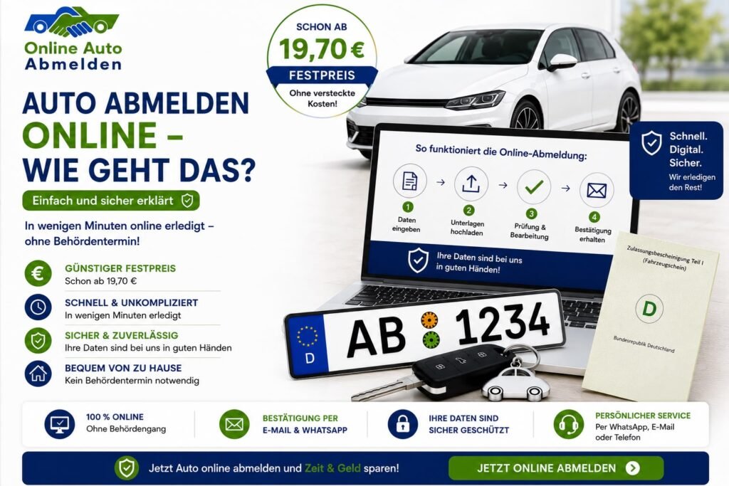 Auto abmelden online – wie geht das? Einfach und sicher erklärt