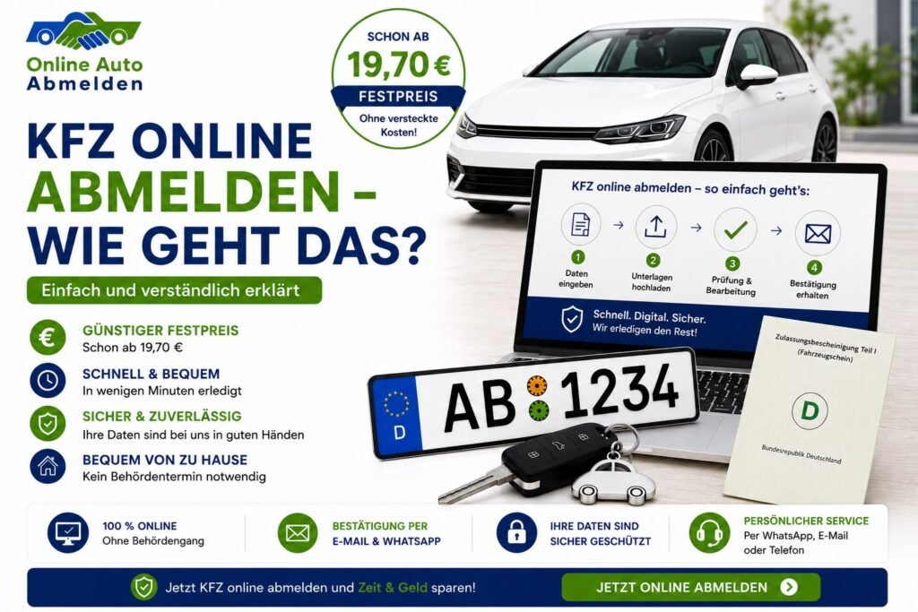 KFZ online abmelden – wie geht das? Einfach und verständlich erklärt